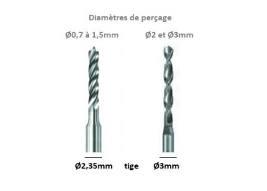 FORETS CARBURE POUR PERLES ET METAUX DURS