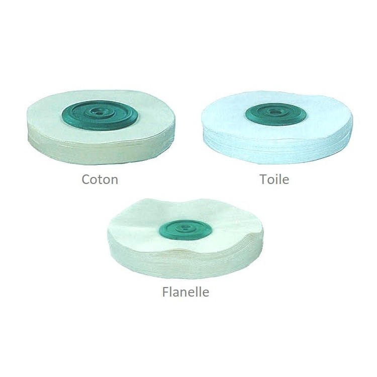 DISQUES COTON TOILE OU FLANELLE / PLASTIQUE