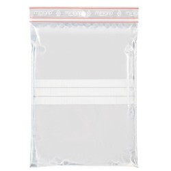 Sachets plastique minigrip avec bandes blanches