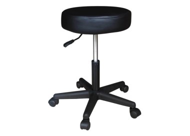 Tabouret assise noir rembourrée