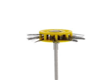 Brosse sur tige à satiner fils acier 20/40/8 mm