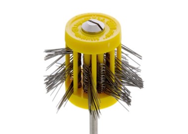 Brosse sur tige à satiner fils acier 10/16/12 mm