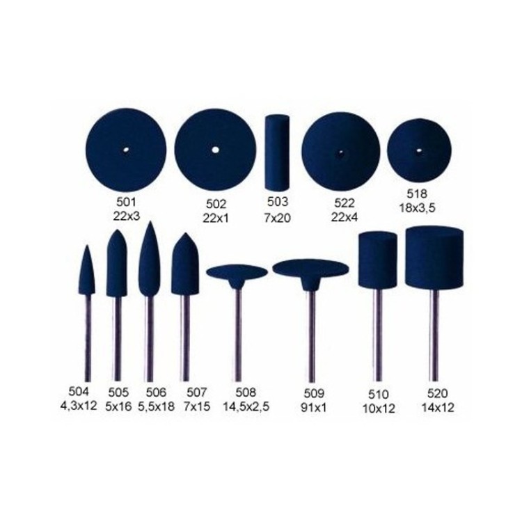 Meulette polissoirs EVE Bleus - GROS GRAIN - Sur Tige ou non monté