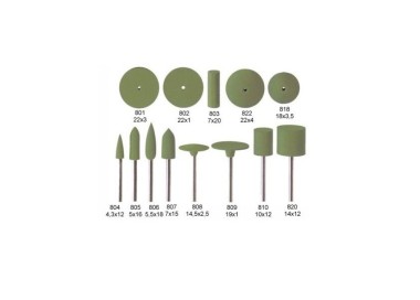 Meulette polissoirs EVE vert  - GRAIN SUPER FIN - Sur Tige ou non monté