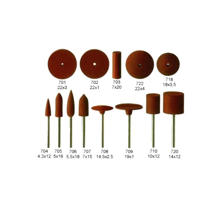 Meulette polissoirs EVE Rouge Bruns - GRAIN FIN - Sur Tige ou non monté