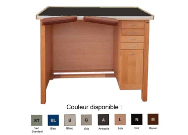 ETABLI HORLOGER 1 PLACE 4 TIROIRS/1 PLACARD L130x P60x H96