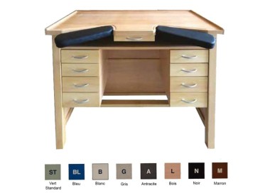 ETABLI HORLOGER STRUCTURE HÊTRE  8 Tiroirs