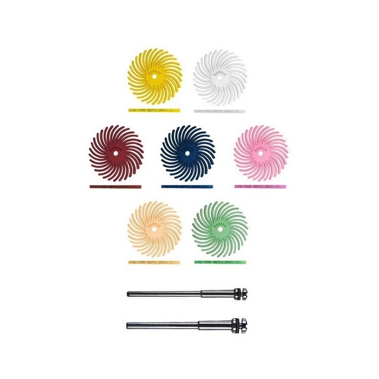 ASSORTIMENT 86 POLISSOIRS SOLEIL SUNBURST RADIAL ø22 - G.80 > 1µ