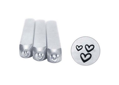 POINCONS - LETTRES A FRAPPER LOT DE "3 COEURS" 1.5 A 3MM - IMPRESSART