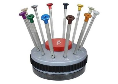 JEU 12 TOURNEVIS + SUPPORT ROTATIF - HOROTEC