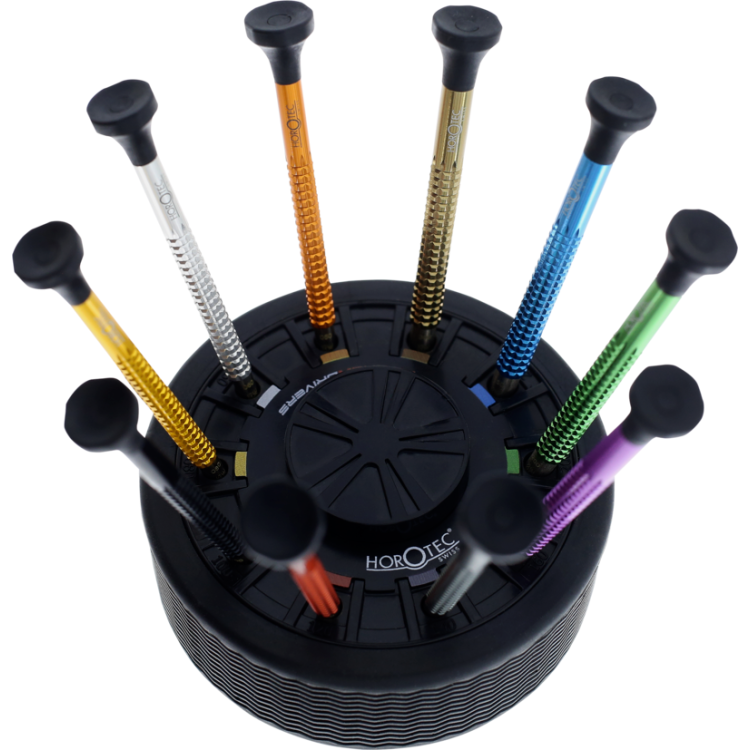 JEU DE 10 TOURNEVIS HORLOGER + 10 MECHES HOROTEC