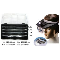 CASQUE LOUPE BINOCULAIRE +  4 JEUX DE VERRES