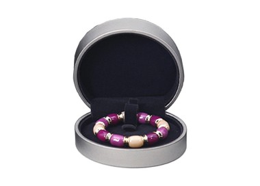 ECRIN ROND BRACELET GRIS METALISE INTERIEUR NOIR