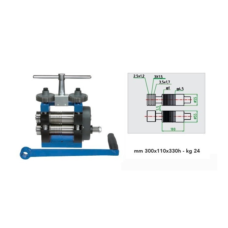 LAMINOIR ELF100R PLAQUE + FIL 100MM ROULETTE SANS REDUCTEUR