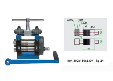 LAMINOIR ELF100R PLAQUE + FIL 100MM ROULETTE SANS REDUCTEUR