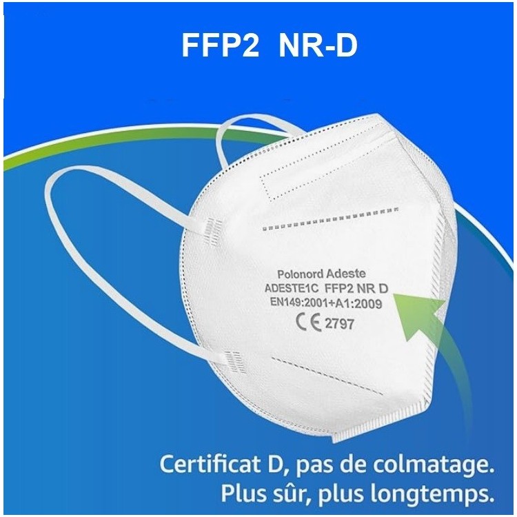 MASQUE DE PROTECTION FFP2 NR-D - BOITE DE 50 PCS