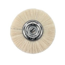 BROSSE CIR.CTRE METAL CHEVRE BLANC 50MM