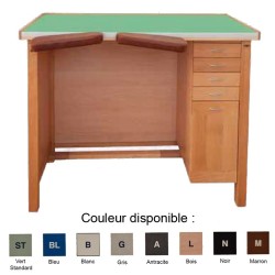 ETABLI HORLOGER 1 PLACE 4 TIROIRS/1 PLACARD L130x P60x H96 - Couleur Vert