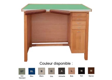 ETABLI HORLOGER 1 PLACE 4 TIROIRS/1 PLACARD L130x P60x H96 - Couleur Vert