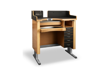 ETABLI DE BIJOUTIER 120X60 - HAUT. AJUSTABLE ELECTRIQUEMENT - 1 NICHE 6 TIROIRS