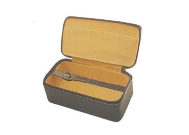 BOITE POUR PLIS CUIR NOIR - 18x10xH6cm