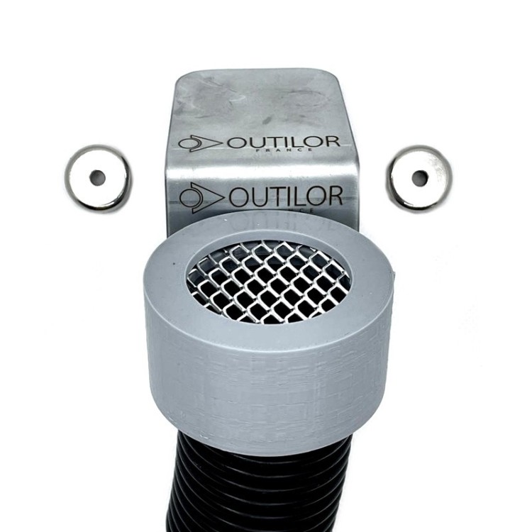 Support aimanté pour tuyau d'aspirateur + aimants