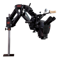 BRAS ARTICULE GRS + MICROSCOPE LEICA A60 + ECLAIRAGE LED OPTIKA + LENTILLE 0.63x