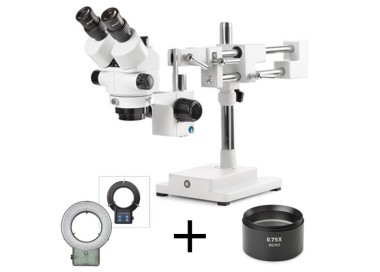 PACK - ENSEMBLE TRINOCULAIRE TETE + PIED DOUBLE + ECLAIRAGE LED + 0.75X EUROMEX