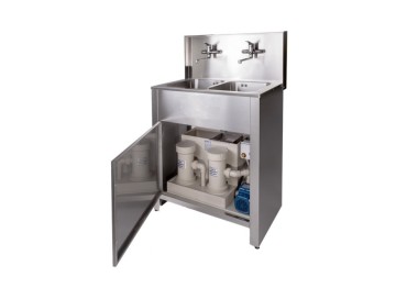 EVIER 2 POSTES TOUT INOX AVEC SYSTEME DE FILTRATION ELDO