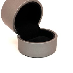 ECRIN ROND BAGUE GRIS METALLISE INTERIEUR NOIR PM (52)