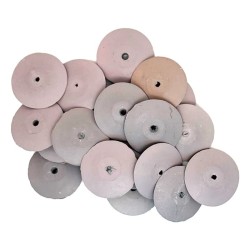 Meulettes gomme rose grain fin Ø16 mm – Lot de 20 | Outilor