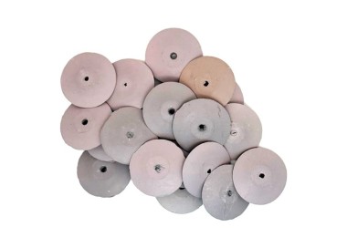 Meulettes gomme rose grain fin Ø16 mm – Lot de 20 | Outilor