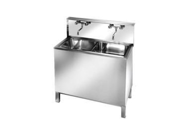 EVIER 2 POSTES REDUITS 45x81cm - SANS POMPE